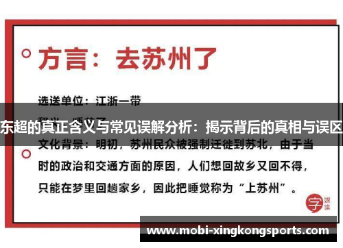 东超的真正含义与常见误解分析：揭示背后的真相与误区